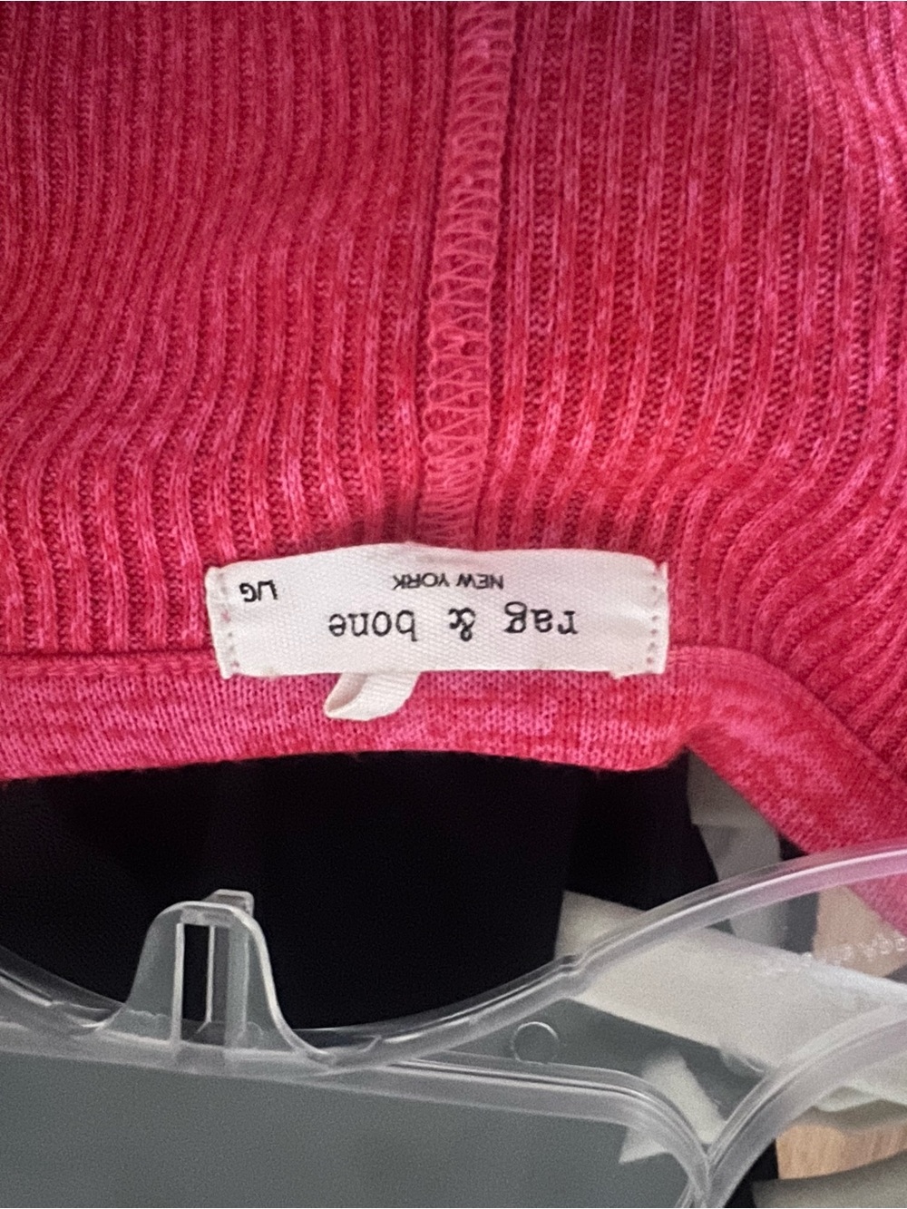 Rag & Bone Ribbed Short-Sleeve Button Front Top in Raspberry - Picture 4 of 4